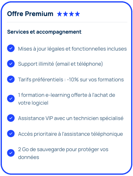 Liste des points fort de l'offre premium