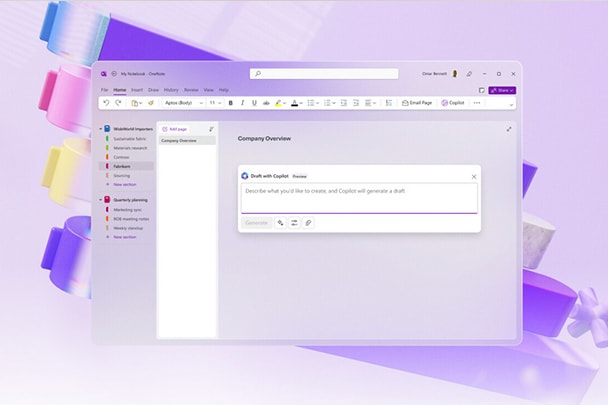 Illustration Copilot dans OneNote